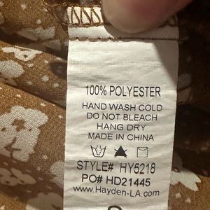 Brown and white blouse with poof sleeves